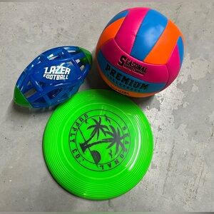 Beach/Sports Frisbee, Soccer-ball & small football